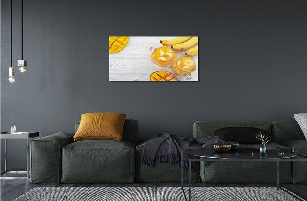 Tablouri pe sticlă Mango banane periuță