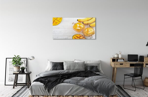 Tablouri pe sticlă Mango banane periuță