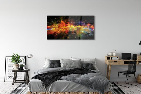 Tablouri pe sticlă modele de fractal galbene