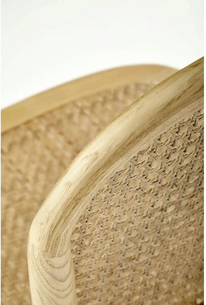 Scaun K502, stejar, ratan natural/lemn, 45x50x89 cm