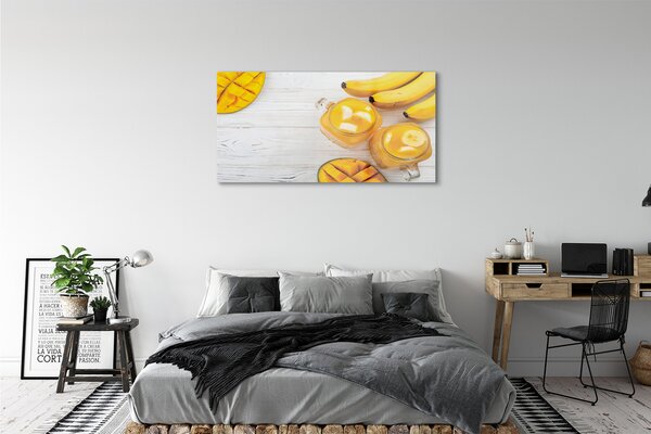 Tablouri pe sticlă Mango banane periuță