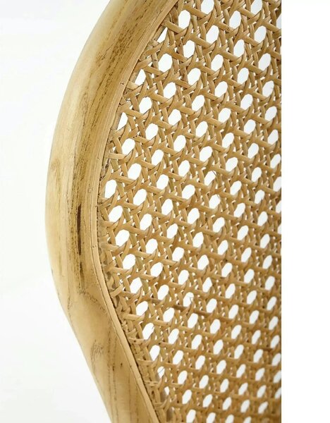 Scaun K502, stejar, ratan natural/lemn, 45x50x89 cm