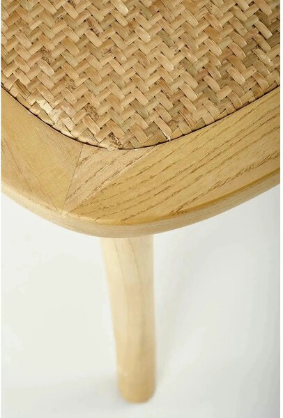 Scaun K502, stejar, ratan natural/lemn, 45x50x89 cm