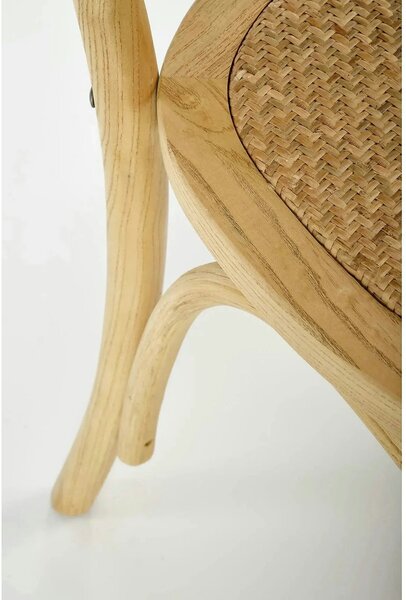 Scaun K502, stejar, ratan natural/lemn, 45x50x89 cm