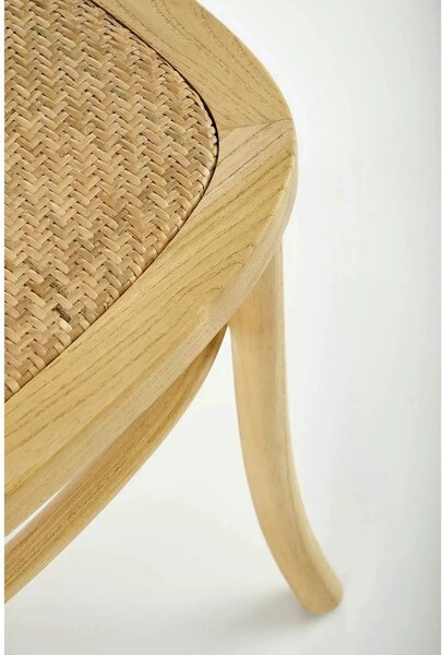 Scaun K502, stejar, ratan natural/lemn, 45x50x89 cm