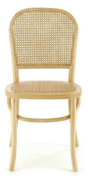 Scaun K502, stejar, ratan natural/lemn, 45x50x89 cm