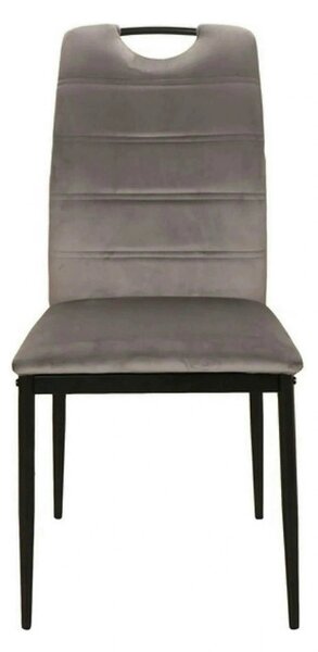 Scaun RIP, gri/negru, stofa catifelata/metal, 44x38x92 cm
