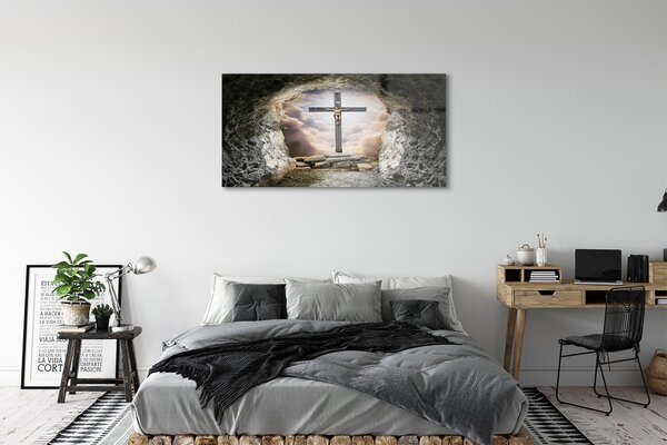 Tablouri pe sticlă Cave lumina Isus eco