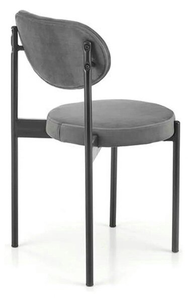 Scaun tapitat K509, gri, stofa catifelata, 42x48x80 cm