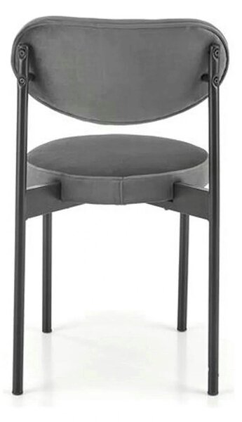 Scaun tapitat K509, gri, stofa catifelata, 42x48x80 cm