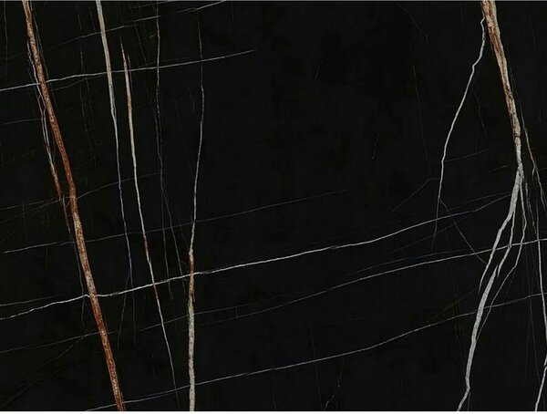 Masa cu blat de sticla/ceramica DIUNA CERAMIC, negru, 160/240x90x76 cm