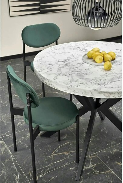 Scaun tapitat K509, gri, stofa catifelata, 42x48x80 cm