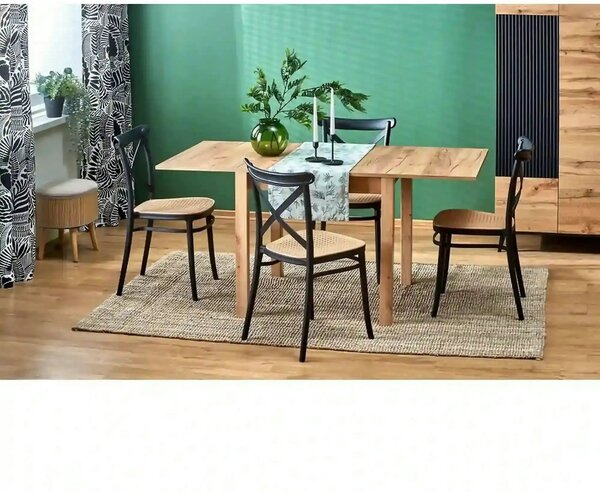 Scaun K512, maro/negru, plastic, 47x51x87 cm