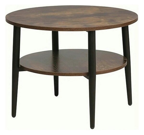 Masuta cafea ELLA B, maro rustic/negru mat, PAL/metal, 60x45 cm
