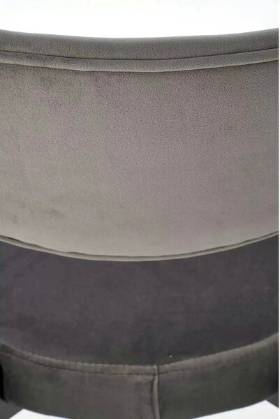Scaun tapitat K509, gri, stofa catifelata, 42x48x80 cm