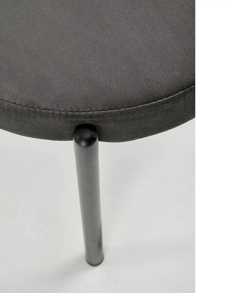 Scaun tapitat K509, gri, stofa catifelata, 42x48x80 cm