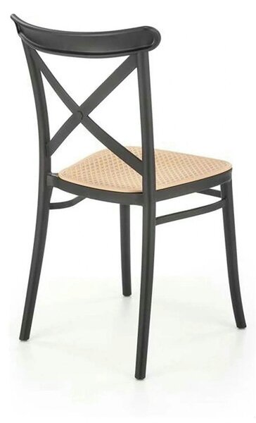 Scaun K512, maro/negru, plastic, 47x51x87 cm