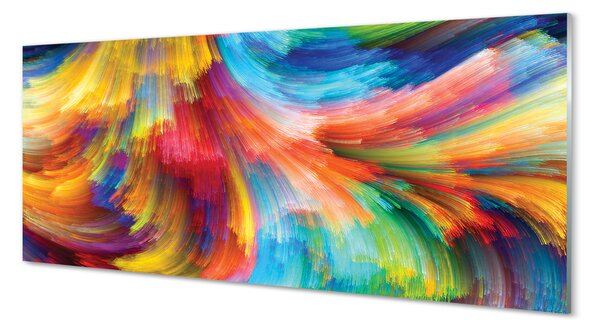 Tablouri pe sticlă Neregulate colorate dungi fractali