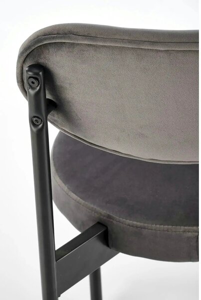Scaun tapitat K509, gri, stofa catifelata, 42x48x80 cm