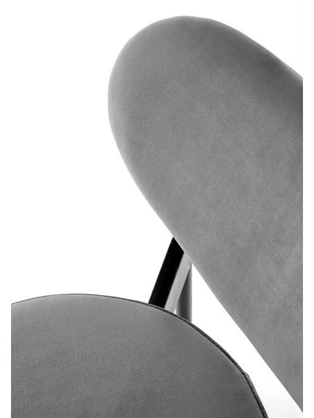 Scaun tapitat K509, gri, stofa catifelata, 42x48x80 cm