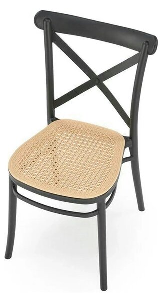 Scaun K512, maro/negru, plastic, 47x51x87 cm