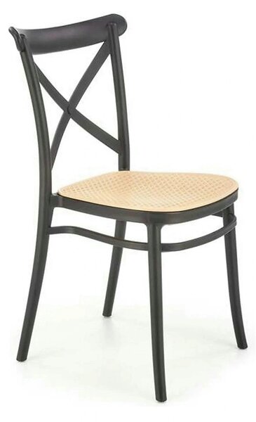 Scaun K512, maro/negru, plastic, 47x51x87 cm