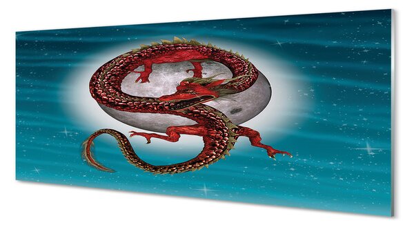 Panouri de sticlă Japoneză luna cer dragon