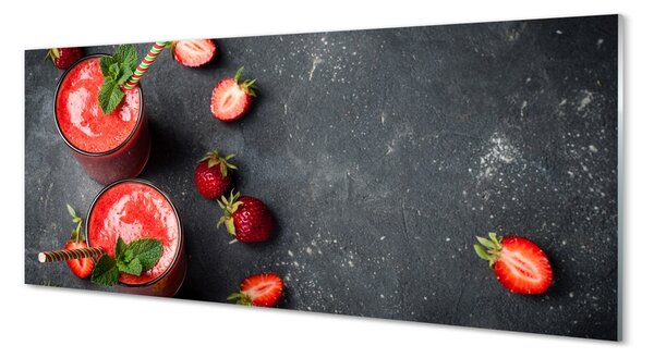 Tablouri pe sticlă Strawberry coctail