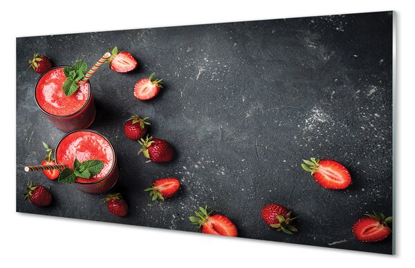 Tablouri pe sticlă Strawberry coctail