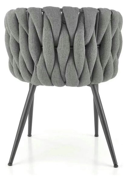Scaun dining modern K516, gri/negru, stofa/otel, 57x60x79 cm
