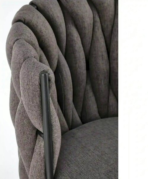 Scaun dining modern K516, gri/negru, stofa/otel, 57x60x79 cm