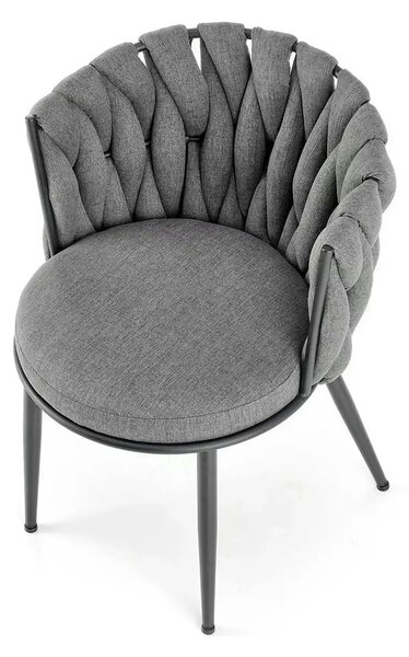 Scaun dining modern K516, gri/negru, stofa/otel, 57x60x79 cm