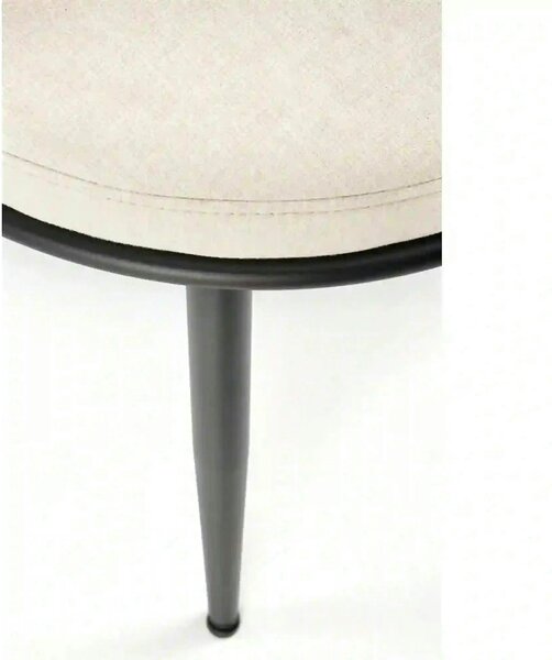 Scaun dining modern K516, bej/negru, stofa clasica/otel, 57x60x79 cm