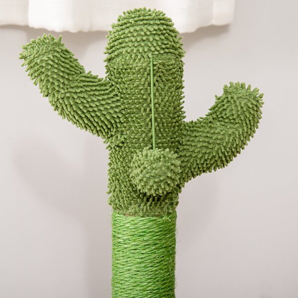 PawHut Stâlp Zgâriat pentru Pisici, Centru de Joacă în Formă de Cactus, 32x32x60cm, Verde | Aosom Romania