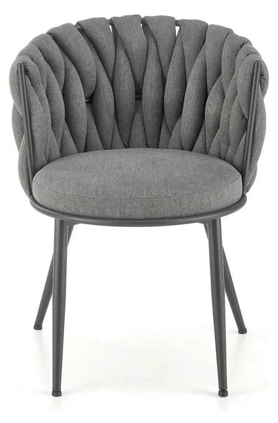 Scaun dining modern K516, gri/negru, stofa/otel, 57x60x79 cm