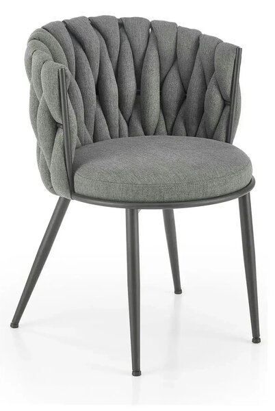Scaun dining modern K516, gri/negru, stofa/otel, 57x60x79 cm