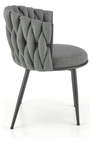 Scaun dining modern K516, gri/negru, stofa/otel, 57x60x79 cm