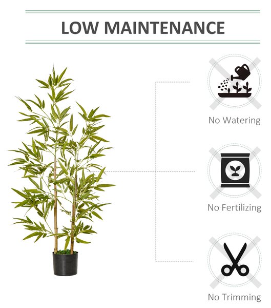 HOMCOM Bambus Artificial Luxuriant în Ghiveci, 120 cm, 336 Frunze Verzi, Decor Elegant Interior/Exterior | Aosom Romania