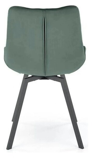 Scaun pivotant K519, verde inchis, stofa catifelata/metal, 54x63x86 cm