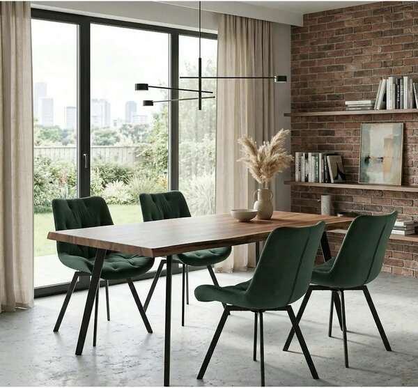 Scaun pivotant K519, verde inchis, stofa catifelata/metal, 54x63x86 cm