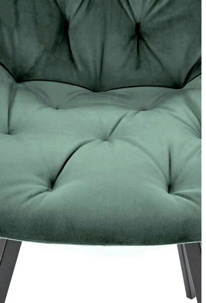 Scaun pivotant K519, verde inchis, stofa catifelata/metal, 54x63x86 cm