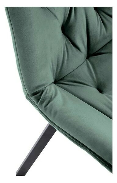 Scaun pivotant K519, verde inchis, stofa catifelata/metal, 54x63x86 cm