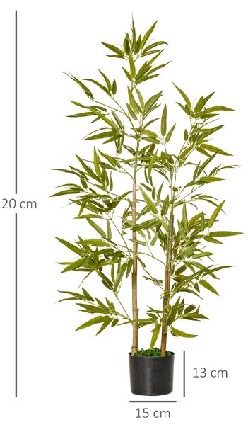 HOMCOM Bambus Artificial Luxuriant în Ghiveci, 120 cm, 336 Frunze Verzi, Decor Elegant Interior/Exterior | Aosom Romania
