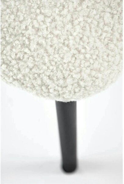 Scaun tapitat crem K518, crem, stofa buclata/metal, 57x59x75 cm