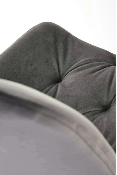 Scaun pivotant K519, gri, stofa catifelata/metal, 54x63x86 cm