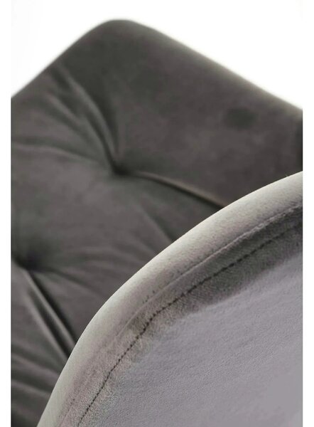 Scaun pivotant K519, gri, stofa catifelata/metal, 54x63x86 cm