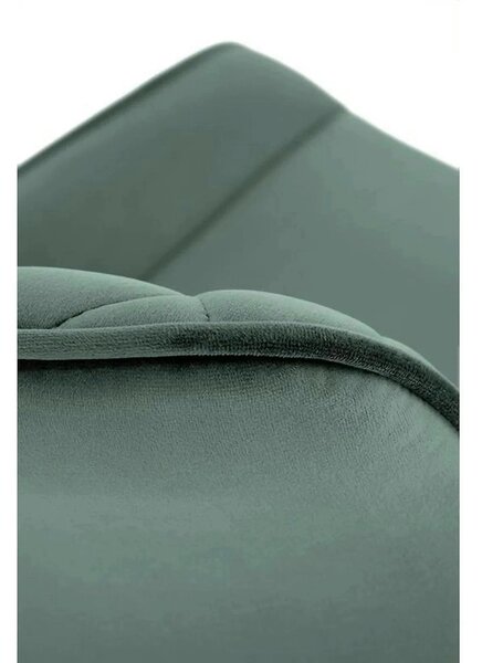 Scaun tapitat K520, verde/negru, stofa catifelata, 45x63x80 cm