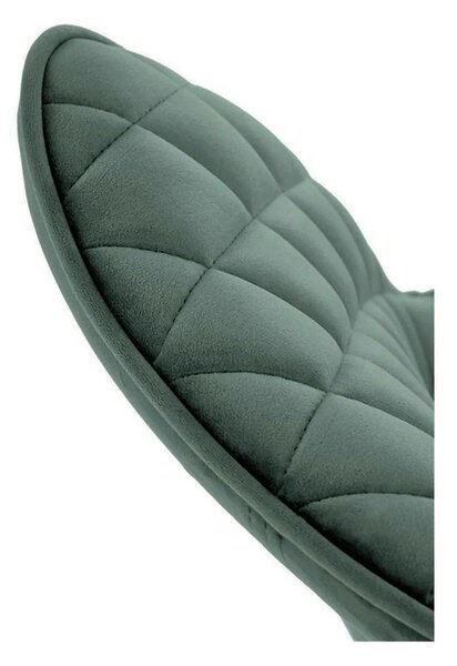 Scaun tapitat K520, verde/negru, stofa catifelata, 45x63x80 cm
