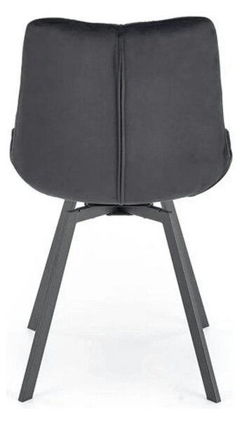 Scaun pivotant K519, negru, stofa catifelata/metal, 54x63x86 cm