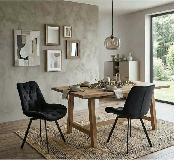 Scaun pivotant K519, negru, stofa catifelata/metal, 54x63x86 cm